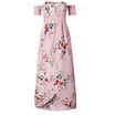 Boho style long dress women Off shoulder beach summer dresses Floral print Vintage chiffon white maxi dress vestidos de festa