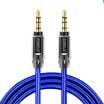 35mm Auxiliar Audio Cable Hombre a hombre Estéreo Cable AUX Aleación de zinc Conectores de metal pulido Cordón trenzado de nylon