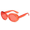 SHAUNA Trending Candy Colors Women Oval Sunglasses Fashion Men Glitter Transparent Red Yellow Green Purple Glasses UV400
