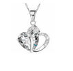 Fashion Women Heart Crystal Rhinestone Silver Chain Pendant Necklace Cheap