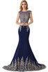 Lace Applique Royal Blue Mermaid Prom Dresses Burgundy Sleeveless Evening Gowns