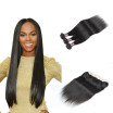 Ishow 7A Straight Human Hair Lace Frontal Closure With 3 Bundles Peruvian Hair Weave Natural Black Free Shipping