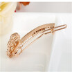 Aiyaya 12kt Gold Plated Rose Flower Stud Micro Small Good Quality Crystal Hairpins-Gold