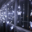 JULELYS Butterfly LED Curtain Fairy Lights Decoration Garland Window For Gerlyanda Christmas Wedding Holiday Party Birthday