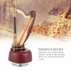 Classical Wind Up Harp Music Box with Rotating Musical Base Instrument Miniature Replica Artware Gift