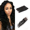 Ishow Good Quality 7A Malaysian Water Wave Virgin Hair With Closure Wet Wavy 3 Bundle Deals Human Hair With Closure