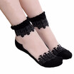 1Pair Women Lace Ruffle Ankle Sock Soft Comfy Sheer Silk Cotton Elastic Mesh Knit Frill Trim Transparent Womens socks drop ship
