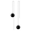 High Quality Black Red Stone Long Dangle Earring For Women Vintage Fashion Jewelry White Gold Plated Accessories B113