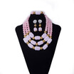 Hot Red Festive Dubai Wedding Jewelry Set For Women African Pearl Jewelry Set Nigerian Bridal Crystal Beads Statement Necklace