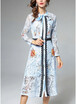 Women Elegant Lace Dress Tie Neck Long Sleeve Vintage Party Dress Homecoming Dress