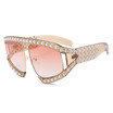 SHAUNA Venetian Pearl Decoration Oversize Women Sunglasses Fashion Men Red Lens Shades UV400