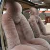 BOLISH car seat cushion winter car with high&low woolen cushions plush cushion single piece bean sand color