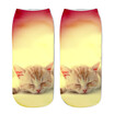 1 Pair Funny Unisex Short 3D Cat Printed Anklet Casual Socks