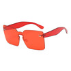 Flat Top Candy Color Integrated Lens Women Goggle Sunglasses 2018 New Nail Decoration Men Rimless Red Tinted Fashion Glasses