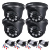 KKmoon 4x1080P AHD Dome IR CCTV Camera 4x60ft Surveillance Cable Support IRCUT Night Vision 6pcs Array Infrared Lamps