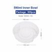 OTOR 350440590ml Disposable Plastic Inner Bowl Liner Layered Round Tray Take-away Compartment Clear Bowl Liner 360pcs300pcs