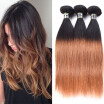 Peruvian Ombre Virgin Hair 3 Bundles Straight Hair Bundles Unprecessed Human Virgin Hair Straight Ombre Soft Hair T1b30