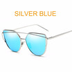 Cat Eye vintage Brand designer rose gold mirror Sunglasses For Women Metal Reflective flat lens Sun Glasses Female oculossend box