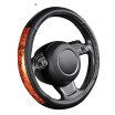 Classic Car Steering Wheel Cover Small Black Lychee Pattern Crescent Wood Grain Universal 38cm 15 inch Car Styling for Toyota