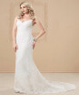 Traditional Mermaid Trumpet V Neck Trailing Lace Over Satin Wedding Dress Maker with Appliques Buttons by CIRCELEE®