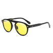 SHAUNA Fashion Nail Decoration Women Round Sunglasses Retro Men Yellow TintClear Lens Shades UV400
