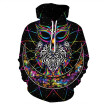 QYDM-340 Mens Hoodie 3D Printed Women Pullover Sweater