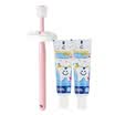 MDB baby toothbrush toothpaste set child 360 degree anti-card throat silicone soft pink toothbrush 125g fluoride-free toothpaste 2