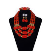 Red Crystal Beads Bridal Wedding Jewelry Statement Necklace Girl Jewelry Set African Bridal Gift Nigerian African Beads Jewelry