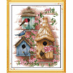 DIY Handmade Needlework Counted Cross Stitch Set Embroidery Kit 14CT Log Cabin Pattern Cross Stitching 37 44cm Home Decoration