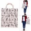 Patrones de instrumentos musicales de dibujos animados bolso de tela de algodón lavable Bolsa de hombro de hombro del totalizador de la música de la música para las muchachas de los estudiantes