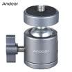 Andoer Mini Trípode Cabeza de bola de metal Adaptador de cabezal de montaje con 14 "Tornillo 14" Agujero de tornillo