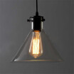 Baycheer HL370802 Cone Clear Glass Single Light Hanging Industrial LED Pendant Lighting in Black