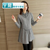 Spring new Korean version of the fake two-piece loose long-sleeved shirt sweaters skirts skirts hair Mao womens tide