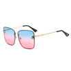 SHAUNA Little Bee Decoration Classic Women Square Rimless Sunglasses Fashion Men Clear Gradient Lens Shades UV400