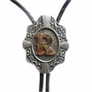 Men Bolo Tie Original Initial Letter Western Cowboy Cowgirl Wedding Bolo Tie Leather Necklace