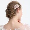 Jonnafe Rose Gold Leaf Headpiece For Bride Floral Bridal Crystal Hair Comb Wedding Hair Accessories Ornament Women Jewelry