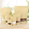 YoujialiangpinSelf-upstanding thick kraft paper Ziplock bag Tea bag packaging bag Melon sealed bag Visual section 9143cm 100