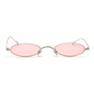 SHAUNA Trending Women Small Oval Sunglasses Fashion Metal Frame Men Clear Red Lens Shades UV400