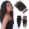 8A Brazilian Virgin Human Hair Natural Wave Bundles With Middle Part Closure Wholesale 100 Unprocessed Human Hair Weave