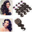 Glary Cheap Brazilian Virgin Hair Wefts Body Wave Human Hair Bundles Wholesale Human Hair Weaves 4 Bundles with Closure