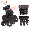 JSDshine Peruvian Virgin Hair Bundles with Frontal Body Wave Hair Bundles with Frontal Human Hair with Frontal Closure 4 Bundles