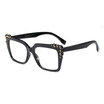 SHAUNA Rivet Decoration Women Square Glasses Frame Fashion Ladies Reading Eyeglasses Frames UV400