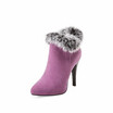 Sexy Women Boots Winter High Heels Ankle Boots Shoes Women Fall Ladies Short Boots Snow Fur Zip White Red Big Size 11 45