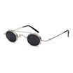 SHAUNA Punk Styles Women Small Oval Sunglasses Fashion Men Removable Clip Dual Use Blue MirrorClear Lens Glasses UV400
