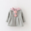 Cute Rabbit Ear Hooded Girls Coat New Spring Top Autumn Winter Warm Kids Jacket Outerwear Children Clothing Baby Tops Girl Coats