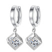 Cubic Zirconia Earrings Janekelly Women Square Dangle Earring Fashion Jewelry CZ Crystal Accessories WHEJ42