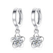 Clear Cubic Zirconia Drop Earrings Jewelry Women Flower Simple Style Earrings Accessories Valentines Day Gift WHEJ77