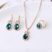 3 Piece Sets Exquisite Poetic Jewelry Set Diamond Earring Ring Necklace Daisy Romantic Wedding Set