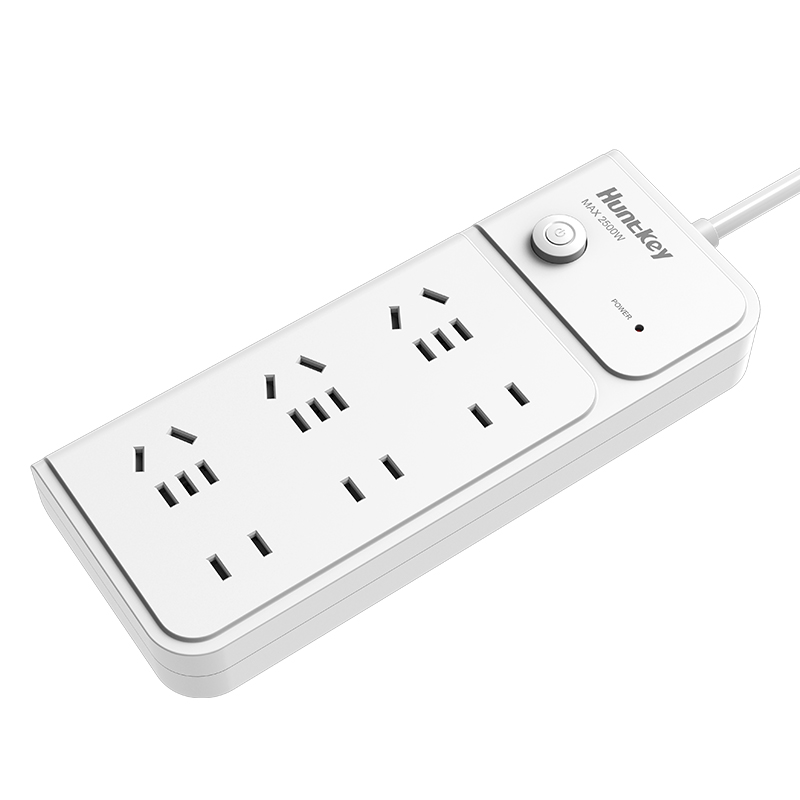 Hangjia HUNTKEY new national standard socket patch panel strip socket wiring board tow board six overall control SM603 length 18 m CCC certification