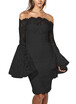 Lace Off the Shoulder Flare Long Dress Summer Sleeves Bodycon Mini Dress Homecoming Dress